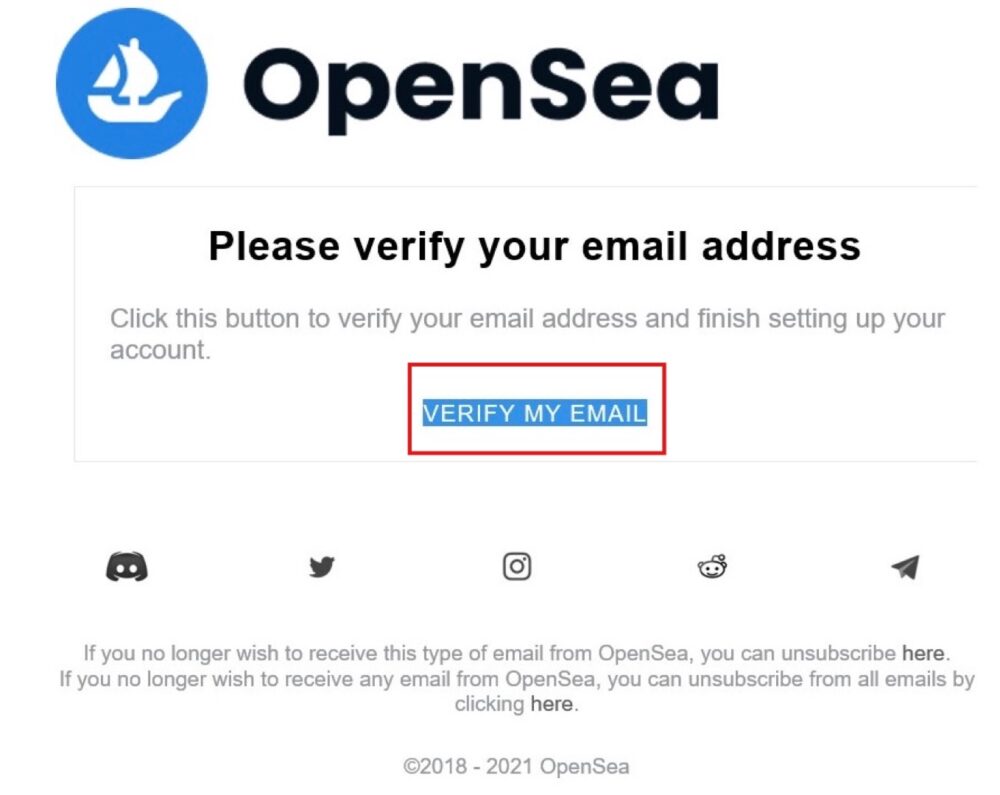 OpenSeaのアカウントの作成方法の写真