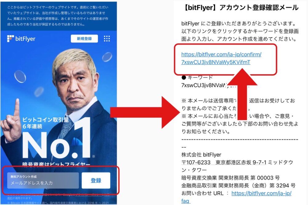 ビットフライヤーで口座開設する方法の写真
